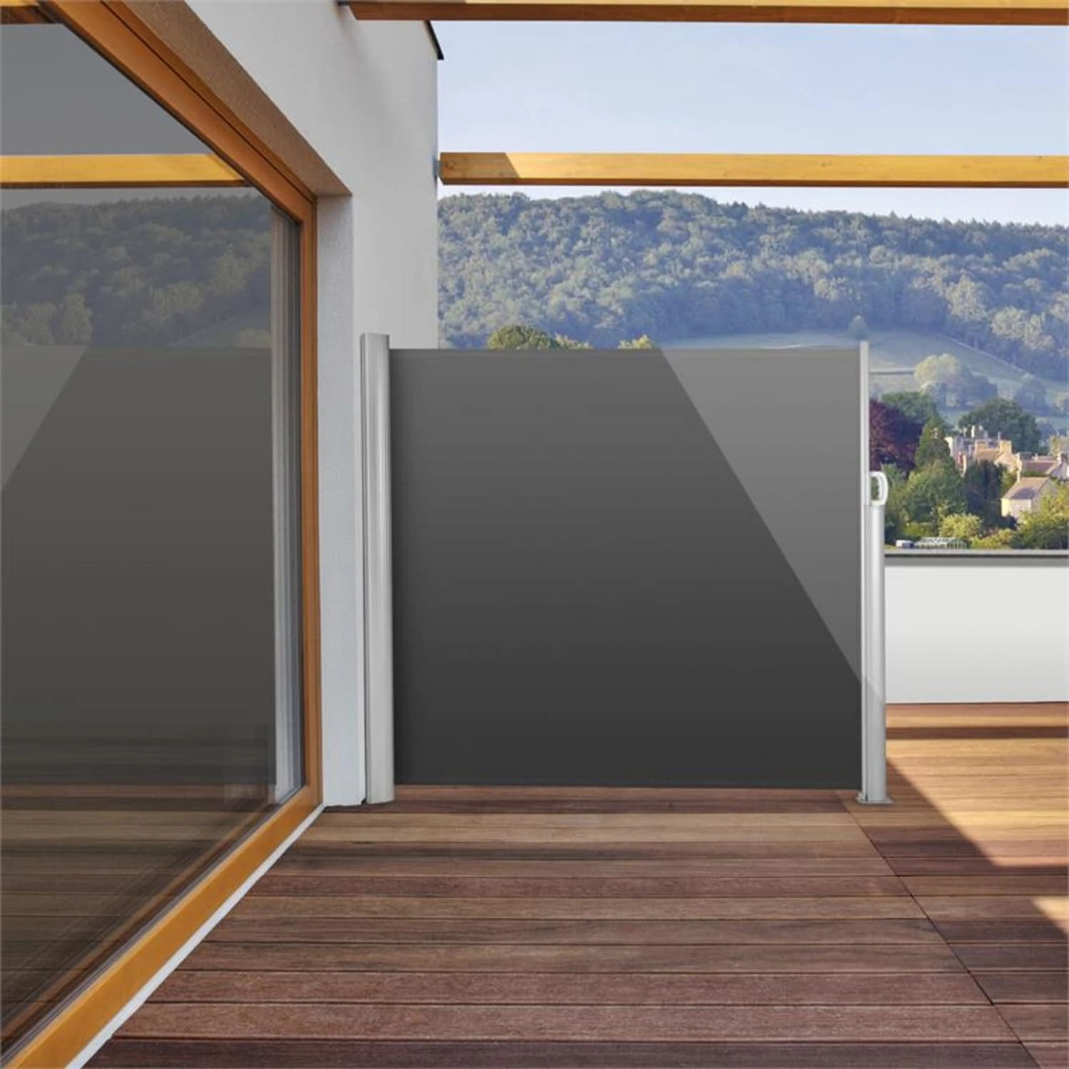 Bari 316 Seitenmarkise Seitenrollo 300x160cm Aluminium Anthrazit 3 Bari 316 Seitenmarkise Seitenrollo 300x160cm Aluminium Anthrazit – Bild 3