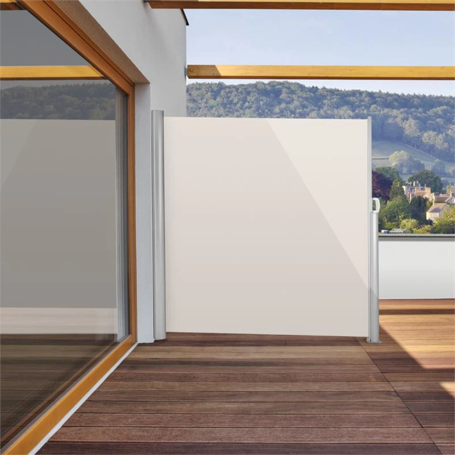 Bari 318 Seitenmarkise Seitenrollo 300x180cm Aluminium Creme 3 Bari 318 Seitenmarkise Seitenrollo 300x180cm Aluminium Creme – Bild 3