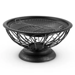 Tulip Feuerschale Ø75cmGrill Feuerstelle Funkenschutz Stahl Brüniert -Garten Store 10028582 yy 0006 detail 06 Blumfeldt Tulip Feuerschale 75cm Grill