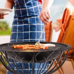 Tulip Feuerschale Ø75cmGrill Feuerstelle Funkenschutz Stahl Brüniert -Garten Store 10028582 yy 0009 ambient 09 Blumfeldt Tulip Feuerschale 75cm Grill