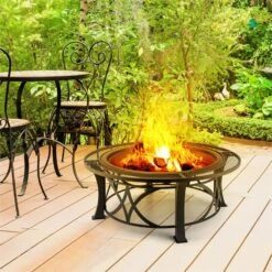 Ronda Feuerschale Ø95cm Grill Feuerstelle Funkenschutz Stahl Brüniert 14 Ronda Feuerschale Ø95cm Grill Feuerstelle Funkenschutz Stahl Brüniert -Garten Store 10028583 yy 0008 ambient 08 Blumfeldt Ronda Feuerschale 95cm Grill