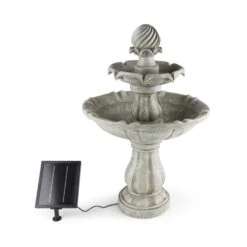 Vogelsbrunn Springbrunnen 60x90cm 3W Solar Akku Beton-Optik 7 Vogelsbrunn Springbrunnen 60x90cm 3W Solar Akku Beton-Optik -Garten Store 10029039 yy 0005 front Blumfeldt Vogelsbrunn Zierbrunnen Solar