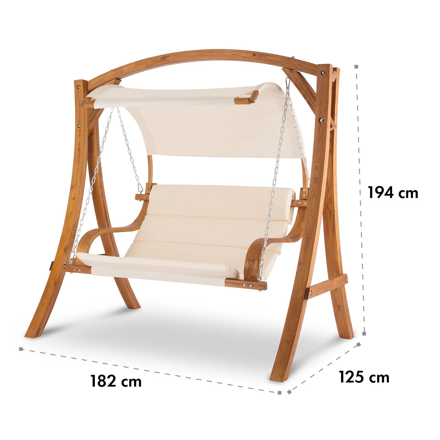 Maui Hollywoodschaukel 110 Cm 2-Sitzer Sonnensegel Polyester Lärche 9 Maui Hollywoodschaukel 110 Cm 2-Sitzer Sonnensegel Polyester Lärche – Bild 9