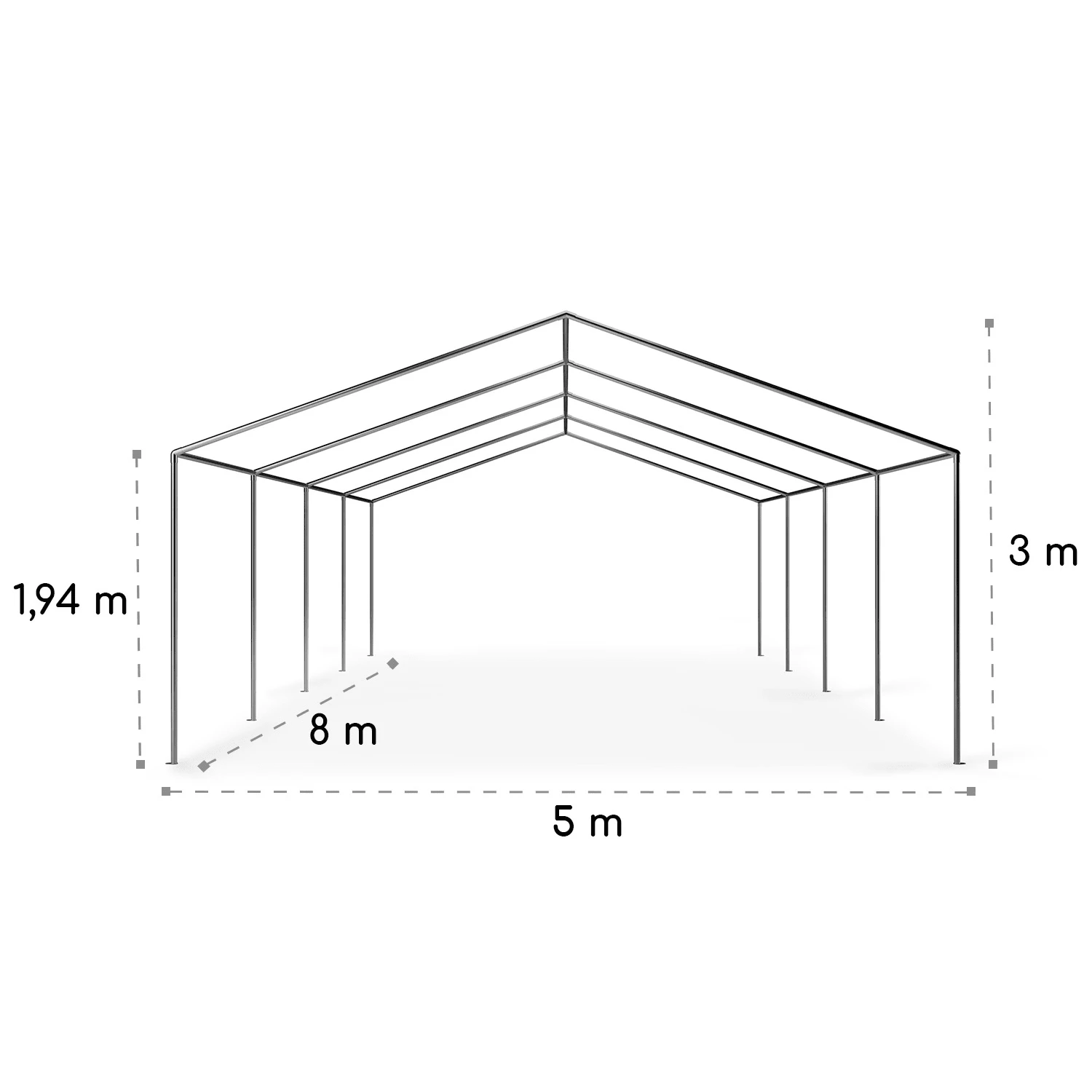 Sommerfest 5x8m 500 G/m² Partyzelt Festzelt PVC Wasserdicht Verzinkt 10 Sommerfest 5x8m 500 G/m² Partyzelt Festzelt PVC Wasserdicht Verzinkt – Bild 10