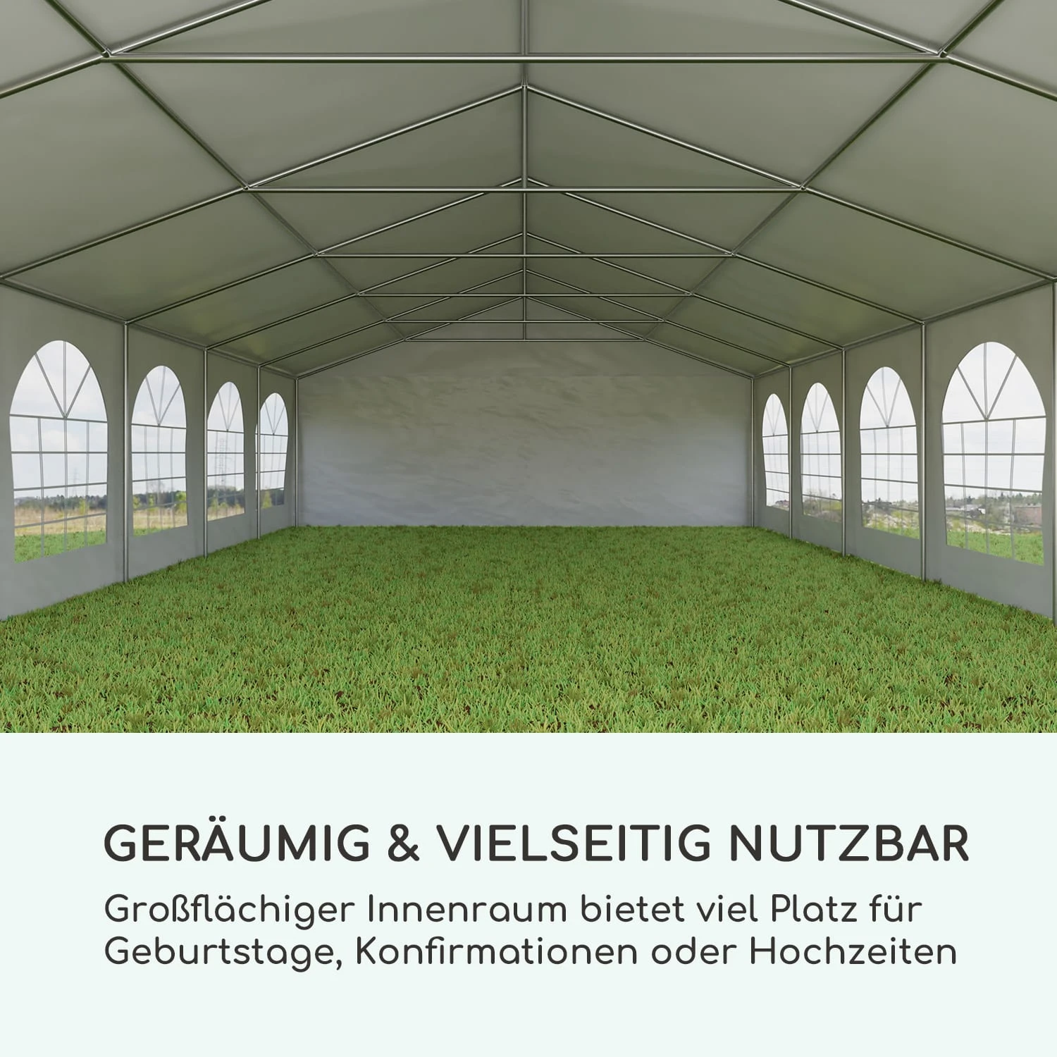 Sommerfest 6x12m 500 G/m² Partyzelt Festzelt PVC Wasserdicht Verzinkt 3 Sommerfest 6x12m 500 G/m² Partyzelt Festzelt PVC Wasserdicht Verzinkt – Bild 3