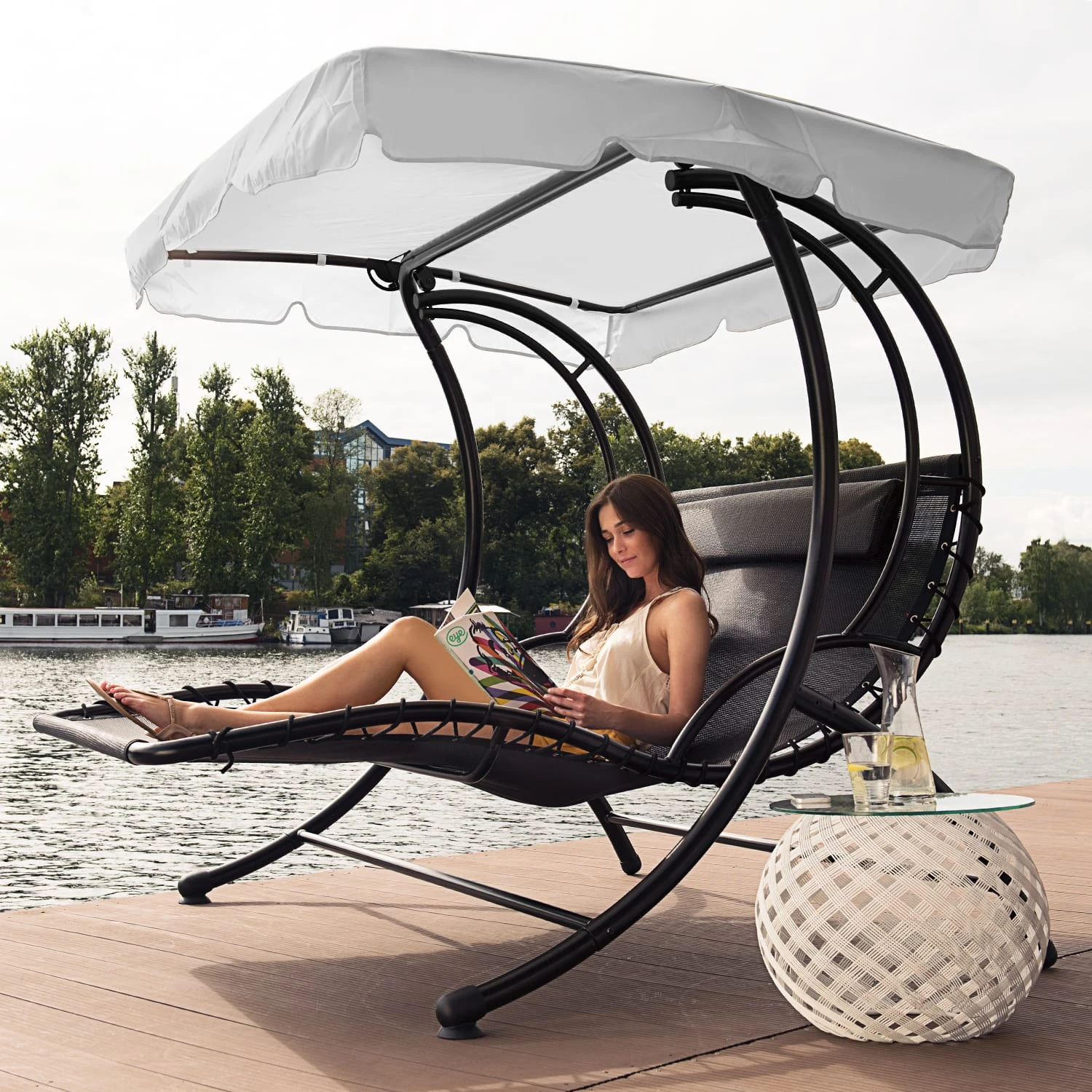 Aristo Schwingliege Gartenliege Gartenschaukel Inkl. Kissen 4 Aristo Schwingliege Gartenliege Gartenschaukel Inkl. Kissen – Bild 4