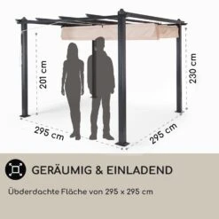 Pantheon Pergola Vordach 3x3m Aluminium Sonnendach Polyester 9 Pantheon Pergola Vordach 3x3m Aluminium Sonnendach Polyester -Garten Store 10029627 DE 0004 usp