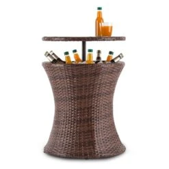Beerboy Gartentisch Getränkekühler Ø50cm Polyrattan Bicolor Braun 9 Beerboy Gartentisch Getränkekühler Ø50cm Polyrattan Bicolor Braun -Garten Store 10029628 yy 0005 front Blumfeldt Beerboy Gartentisch Polyrattan Kuehler