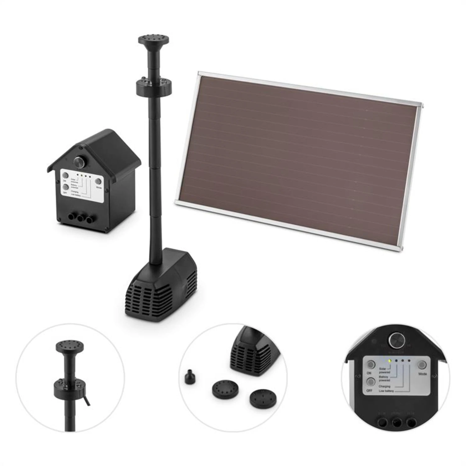 Wasserwerk 250 Wasserpumpe Solar Springbrunnen 250 L/h LED Akku 5 Wasserwerk 250 Wasserpumpe Solar Springbrunnen 250 L/h LED Akku – Bild 5