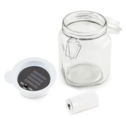 Wetterfrosch LED-Stimmungslicht Gelb/blau Einweckglas Solar Akku -Garten Store 10030097 yy 0003 detail oneConcept Wetterfrosch Solarlicht LED Glas