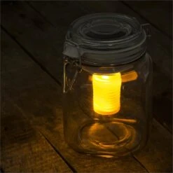 Wetterfrosch LED-Stimmungslicht Gelb/blau Einweckglas Solar Akku -Garten Store 10030097 yy 0005 ambient oneConcept Wetterfrosch Solarlicht LED Glas