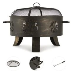 Versailles Feuerschale Ø 60 Cm Stahl Schwarz -Garten Store 10030244 yy 0003 detail 24 5 iron fire bowl