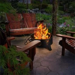 Versailles Feuerschale Ø 60 Cm Stahl Schwarz -Garten Store 10030244 yy 0004 ambient Blumfeldt Versailles Feuerschale 60 cm Stahl reedit