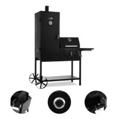 Fleischbrocken Holzkohlegrill Smoker Räucherofen BBQ-Grill Schwarz -Garten Store 10030554 yy 0005 detail Professional charcoal grill and smoker