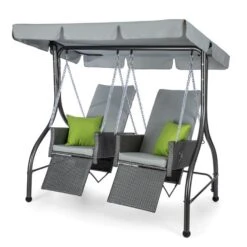 Concordia Hollywoodschaukel Gartenschaukel 185 Cm 2 Sitze Sonnendach -Garten Store 10030566 yy 0007 front Blumfeldt Concordia Hollywoodschaukel