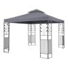 Odeon Grey Pavillon Partyzelt Festzelt 3x3m Stahl Polyester Dunkelgrau
