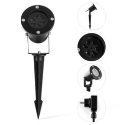 Snowdance LED-Projektor Schneeflocken 4 Farben IP64 -Garten Store 10030936 yy 0003 detail Bumfeldt Snowdance LED Projektor Schneeflocken