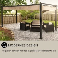 Pantheon 3x4 Pergola Vordach 3x4m Aluminium Sonnendach Polyester -Garten Store 10030937 DE 0006 usp