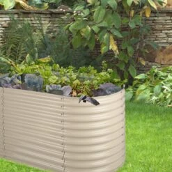 High Grow Hochbeet Gartenbeet 2,0m Zink-Alu-Beschichtung Beige -Garten Store 10031120 uk 0003 logo