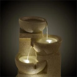 Korinth Zierbrunnen Gartenbrunnen 3W Solar LED Sandsteinoptik -Garten Store 10031399 yy 0003 detail Blumfeldt Korinth Zierbrunnen 3W Sandsteinoptik