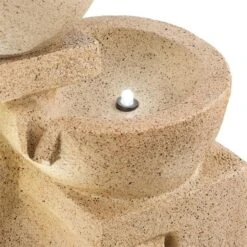 Korinth Zierbrunnen Gartenbrunnen 3W Solar LED Sandsteinoptik -Garten Store 10031399 yy 0004 detail Blumfeldt Korinth Zierbrunnen 3W Sandsteinoptik