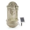 Löwenstein Wandbrunnen Gartenbrunnen Solar 2W LED Polyresin Steinoptik