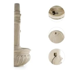 Löwenstein Wandbrunnen Gartenbrunnen Solar 2W LED Polyresin Steinoptik -Garten Store 10031400 yy 0004 detail Blumfeldt Loewenstein Wandbrunnen 2W Steinoptik reedit