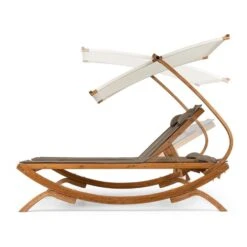 Sonnendeck Doppel-Sonnenliege Verstellbares Sonnendach Kopfkissen Weiß 7 Sonnendeck Doppel-Sonnenliege Verstellbares Sonnendach Kopfkissen Weiß -Garten Store 10031458 yy 0003 titel side Blumfeldt Sonnendeck Doppel Sonnenliege weiss