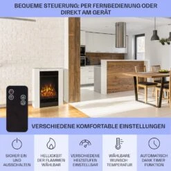  Studio 5 Elektrischer Kamin Heizlüfter 900/1800 W Fernbedienung -Garten Store 10031572 de 0006 usp