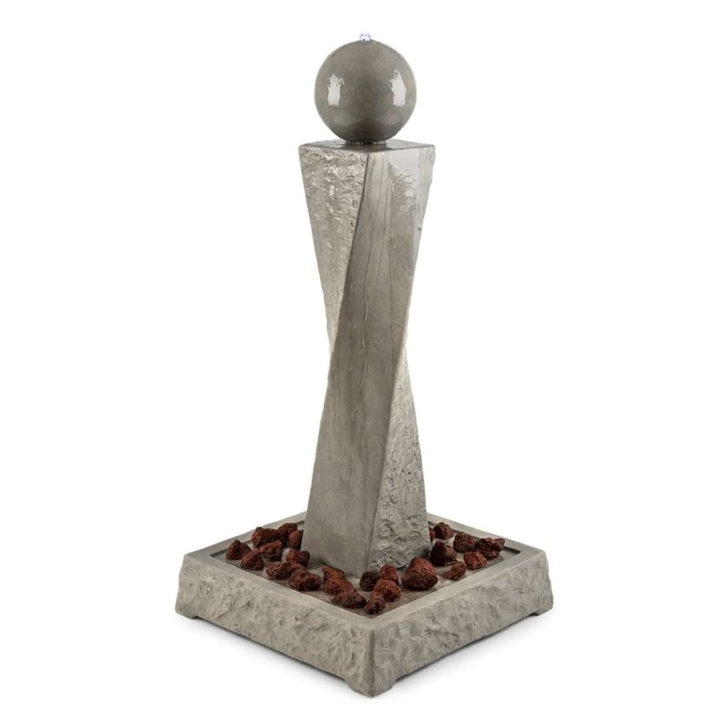 Trafalgar Gartenbrunnen 1,5m LED Fiberglas-Zement 4,5 Kg Ziersteine 1 Trafalgar Gartenbrunnen 1,5m LED Fiberglas-Zement 4,5 Kg Ziersteine