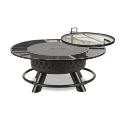 Rosario 3-in-1-Feuerschale Ø120cm | 70cm Grill | Tischplatte Stahl -Garten Store 10032141 yy 0008 titel Blumfeldt Rosario 3in1 Feuerschale