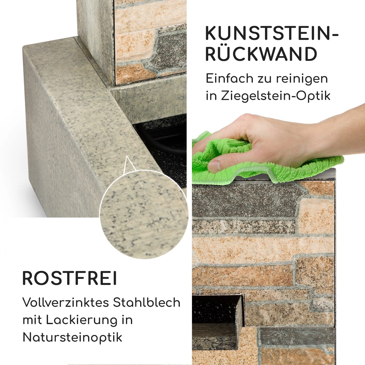 Watergate Gartenbrunnen In/Outdoor 15W Pumpe 10m Kabel Verzinkt 5 Watergate Gartenbrunnen In/Outdoor 15W Pumpe 10m Kabel Verzinkt – Bild 5