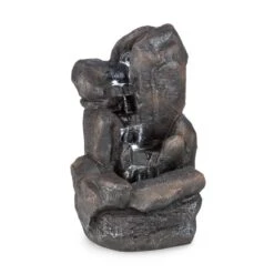 Felsquell Solar-Kaskadenbrunnen Akkubetrieb 2 KW Solarpanel 3 LEDs -Garten Store 10032286 yy 0003 detail Blumfeldt Felsquell Solar Kaskadenbrunnen