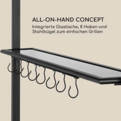 Steakhouse Grilldach 220x215x140cm PE 180 G/m² Flammhemmend Stahl Grau -Garten Store 10032523 de 0004 logo