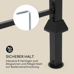 Steakhouse Grilldach 220x215x140cm PE 180 G/m² Flammhemmend Stahl Grau -Garten Store 10032523 de 0008 logo