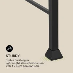 Steakhouse Grilldach 220x215x140cm PE 180 G/m² Flammhemmend Stahl Grau -Garten Store 10032523 uk 0010 logo