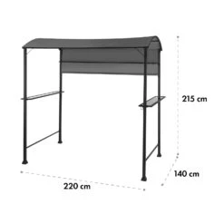 Steakhouse Grilldach 220x215x140cm PE 180 G/m² Flammhemmend Stahl Grau -Garten Store 10032523 yy 0011 logo