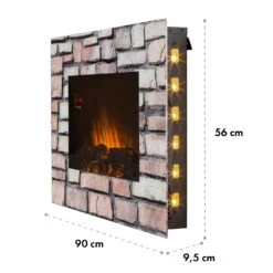 Colmar Elektrischer Kamin Glas 2000W 7 LED-Farben Fernbedienung -Garten Store 10032536 yy 0009 dimensions