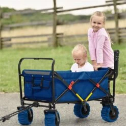 Easy Rider Bollerwagen Bis 70kg Teleskopstange Zusammenklappbar Blau -Garten Store 10032542 yy 0006 ambient Waldbeck Easy Rider Bollerwagen blau