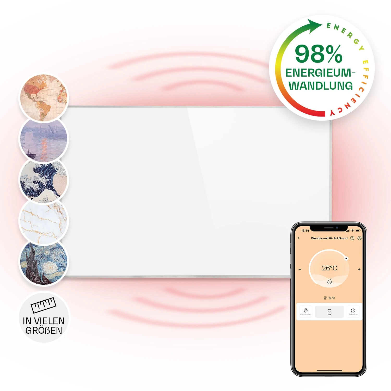 Wonderwall Smart Infrarotheizung 60x100cm App 600W Wochentimer IP24 1 Wonderwall Smart Infrarotheizung 60x100cm App 600W Wochentimer IP24