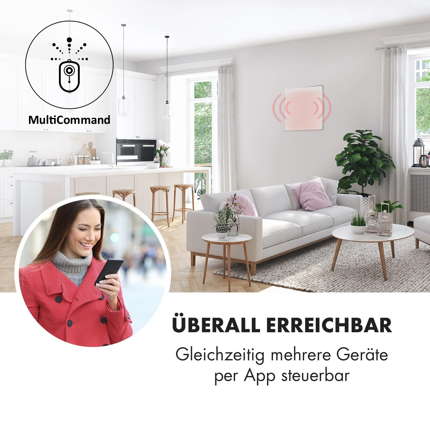 Wonderwall Smart Infrarotheizung 60x60cm App 360W Wochentimer IP24 3 Wonderwall Smart Infrarotheizung 60x60cm App 360W Wochentimer IP24 – Bild 3