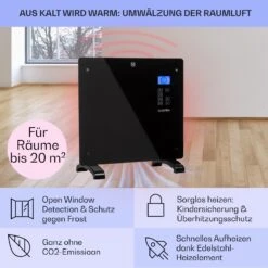 Norderney Konvektions-Heizgerät Thermostat Timer 1000W 20m² -Garten Store 10032787 de 0004 usp