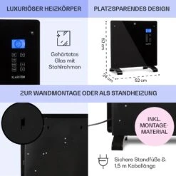 Norderney Konvektions-Heizgerät Thermostat Timer 1000W 20m² -Garten Store 10032787 de 0006 usp