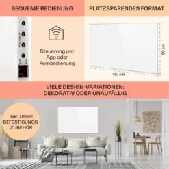 Wonderwall Smart Infrarotheizung 80x120cm App 960W Wochentimer IP24 -Garten Store 10032803 DE 0006 usp