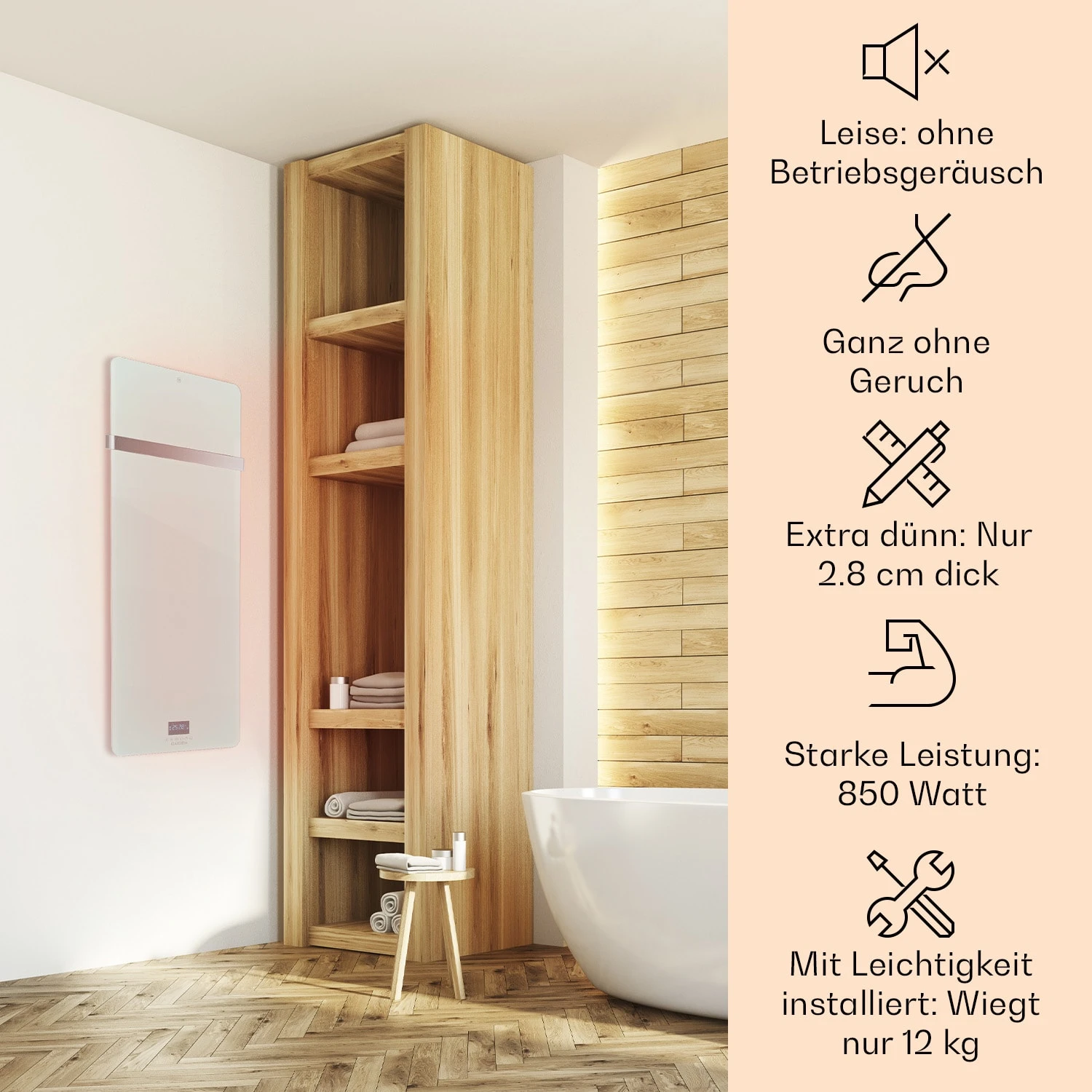 Hot Spot Crystal IR Heizpanel 45x120cm 17m² 850W 5-40°C LED IP24 2 Hot Spot Crystal IR Heizpanel 45x120cm 17m² 850W 5-40°C LED IP24 – Bild 2