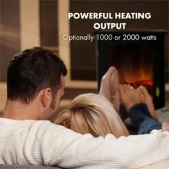 Graz Elektrischer Kamin 1000/2000W Thermostat PanoramaView -Garten Store 10033094 yy 0003 logo Electric Fireplace Black YH20