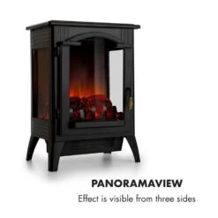 Graz Elektrischer Kamin 1000/2000W Thermostat PanoramaView -Garten Store 10033094 yy 0006 logo Electric Fireplace Black YH20
