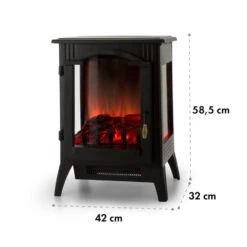 Graz Elektrischer Kamin 1000/2000W Thermostat PanoramaView -Garten Store 10033094 yy 0008 logo Electric Fireplace Black YH20
