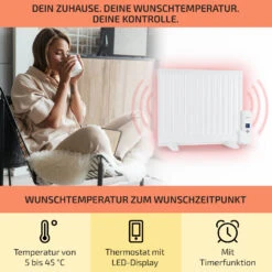 Wallander Ölradiator 600W LED-Display Wochentimer Weiß 9 Wallander Ölradiator 600W LED-Display Wochentimer Weiß -Garten Store 10033098 de 0003 usp