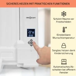 Wallander Ölradiator 800W Thermostat Ölheizung Ultraflach Weiß -Garten Store 10033100 de 0004 usp